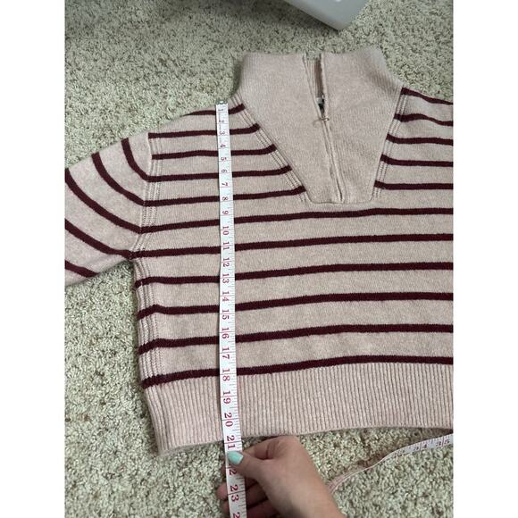 Lush  Striped Quarter Zip Striped Knit Sweater - Picture 7 of 7